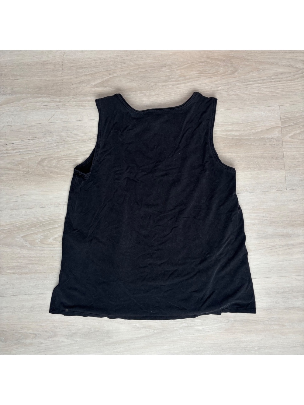 Eileen Fisher Tencel Tank Top M Black Sleeveless Tunic Minimalist Workwear